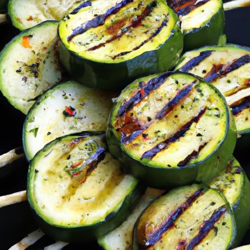 garlic and zucchini grilled skewers