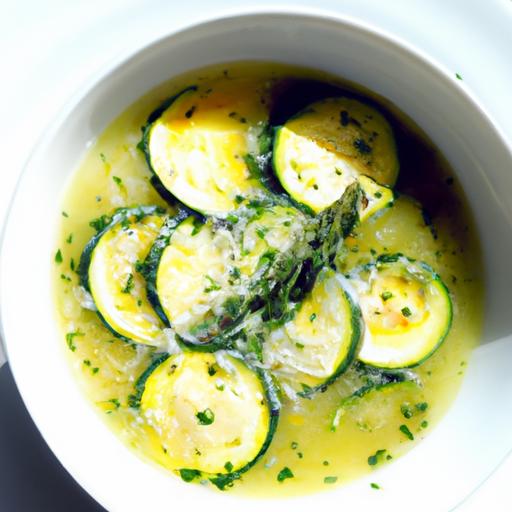 garlic and zucchini soup with parmesan