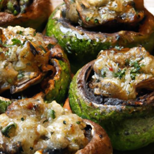 garlic and zucchini stuffed mushrooms