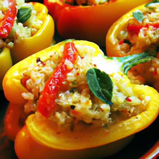 Garlic and Zucchini Stuffed Peppers