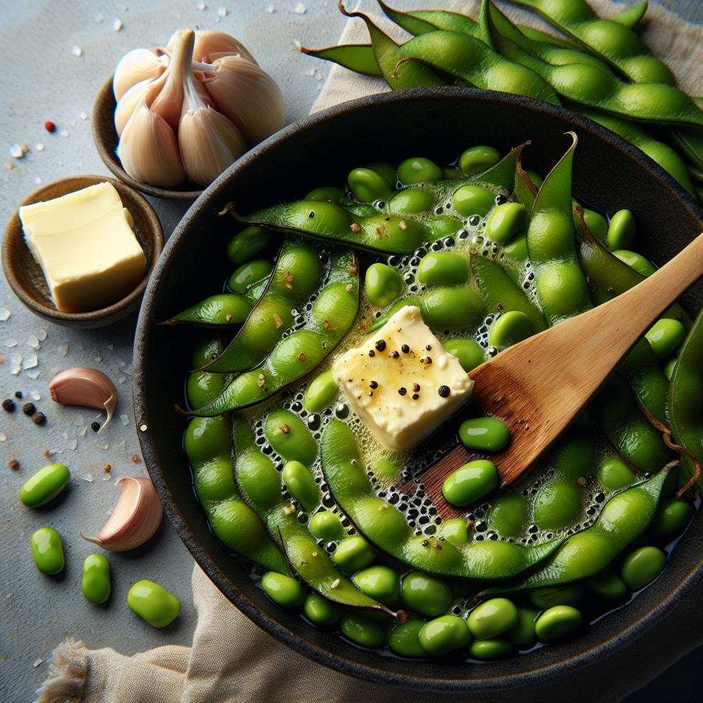 garlic butter edamame