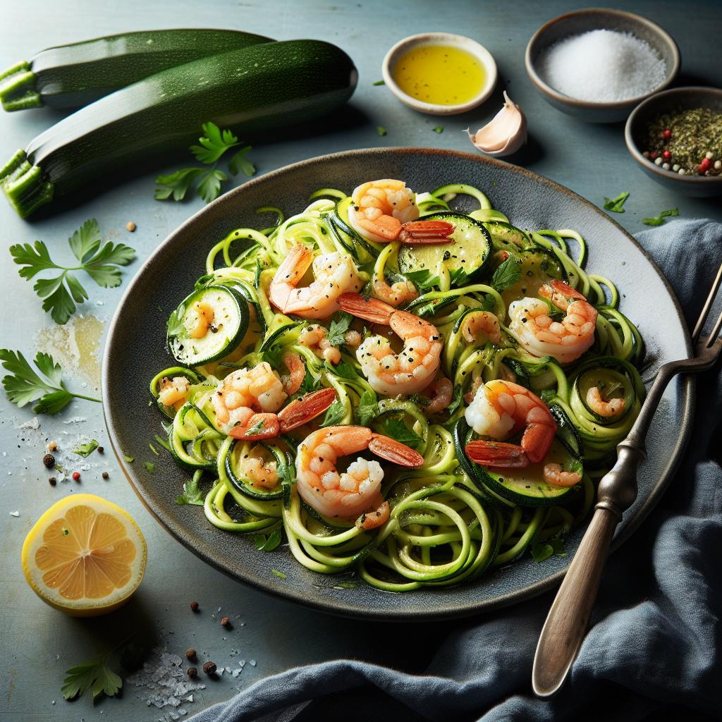 garlic butter shrimp with zucchini noodles