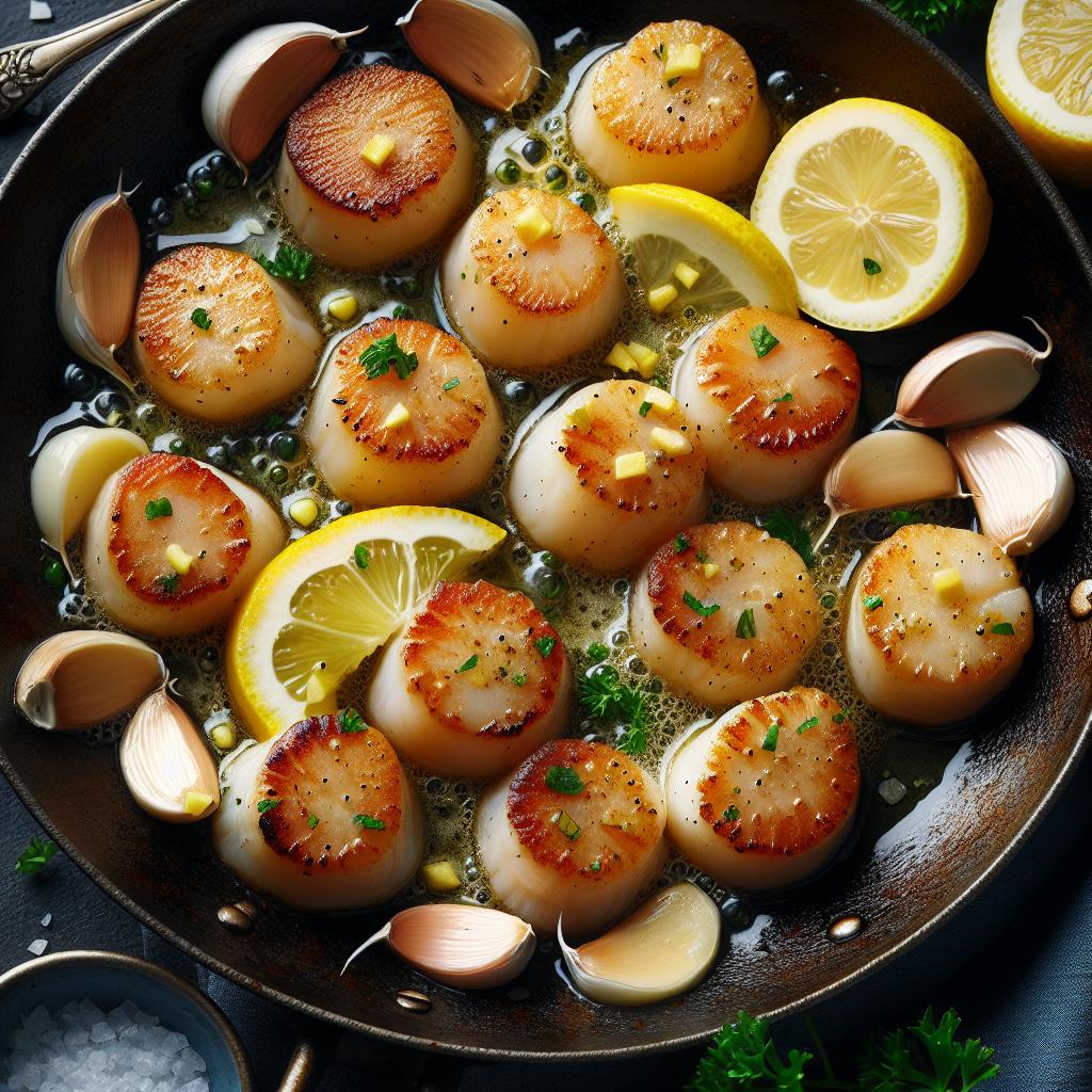 garlic lemon butter scallops