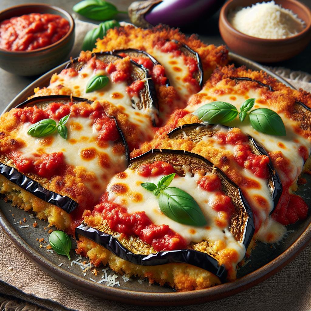 Gluten Free Baked Eggplant Parmesan