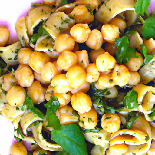 gluten free chickpea pasta with pesto