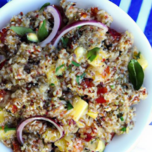 gluten free quinoa salad with roasted vegetables