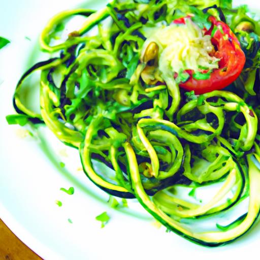 Gluten Free Zucchini Noodles with Pesto