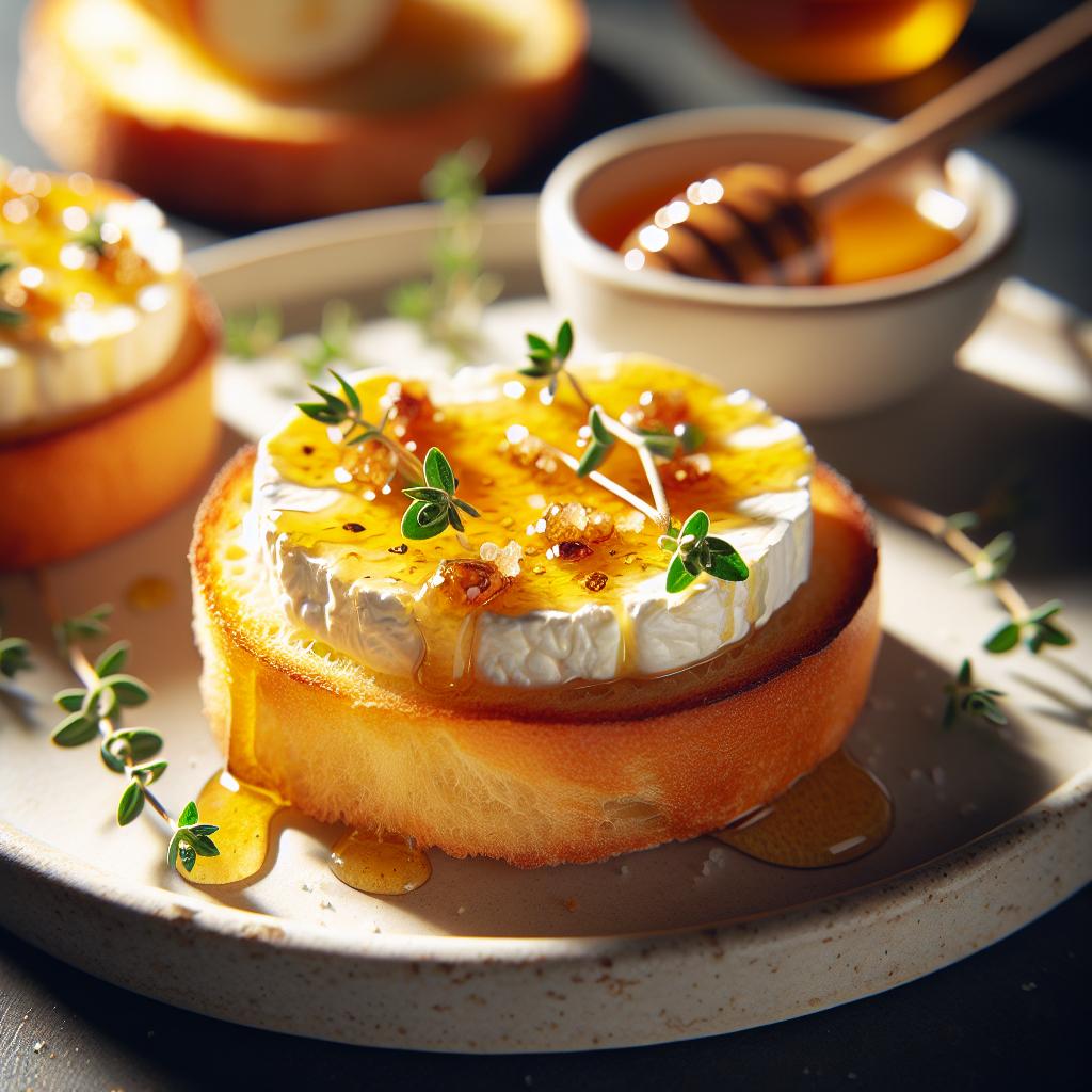 goat cheese crostini with honey