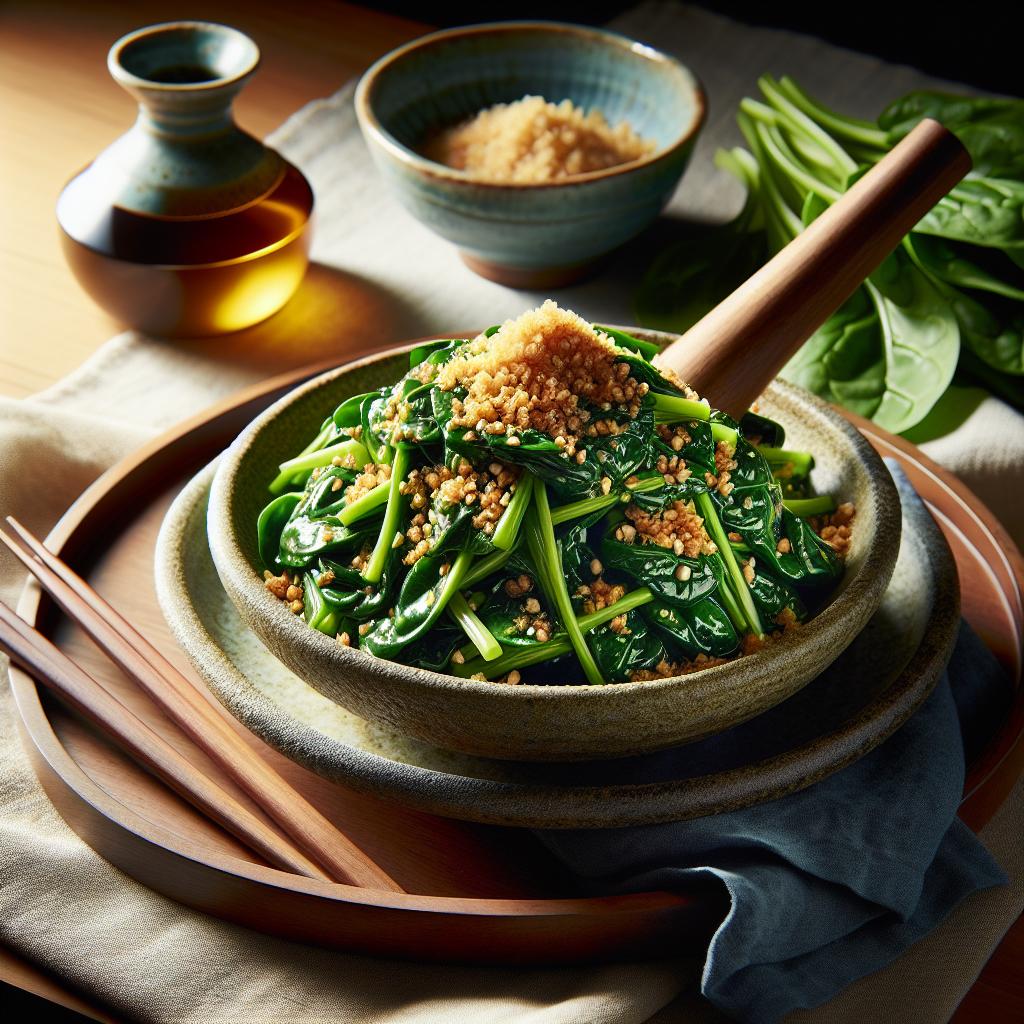 goma ae (spinach with sesame dressing)