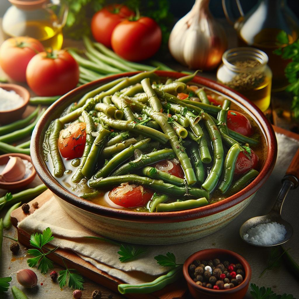 greek style braised green beans