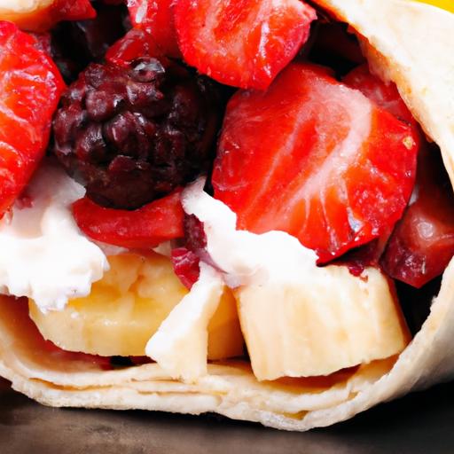 greek yogurt and fruit burrito