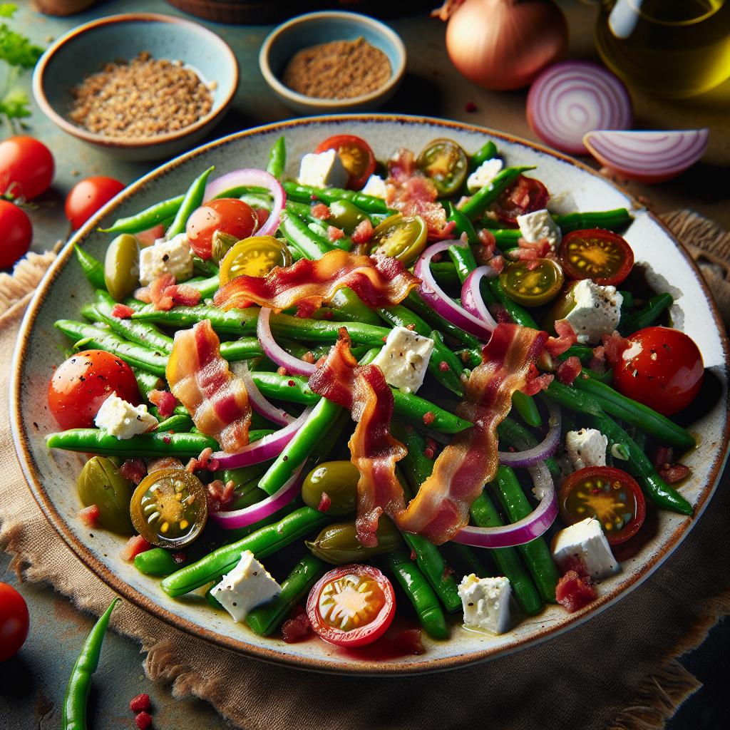 green bean and bacon salad