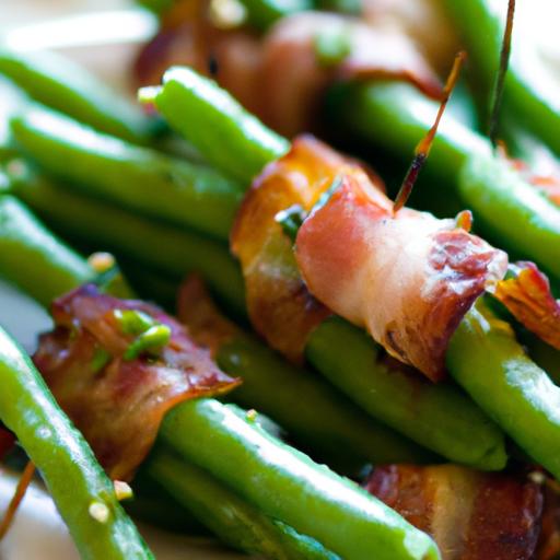 green bean and bacon skewers