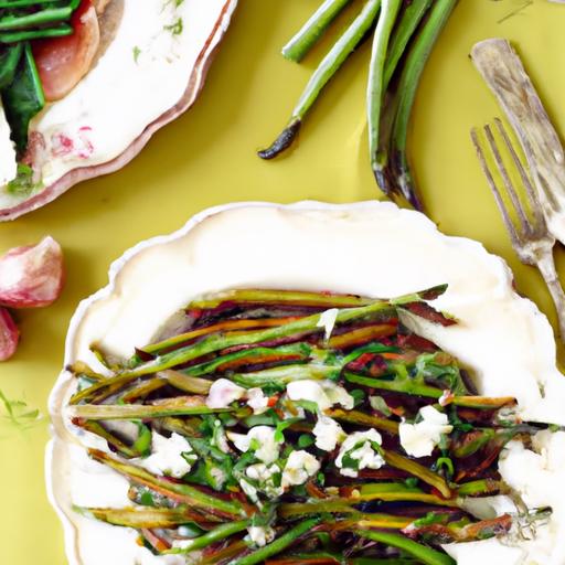 green bean and goat cheese salad