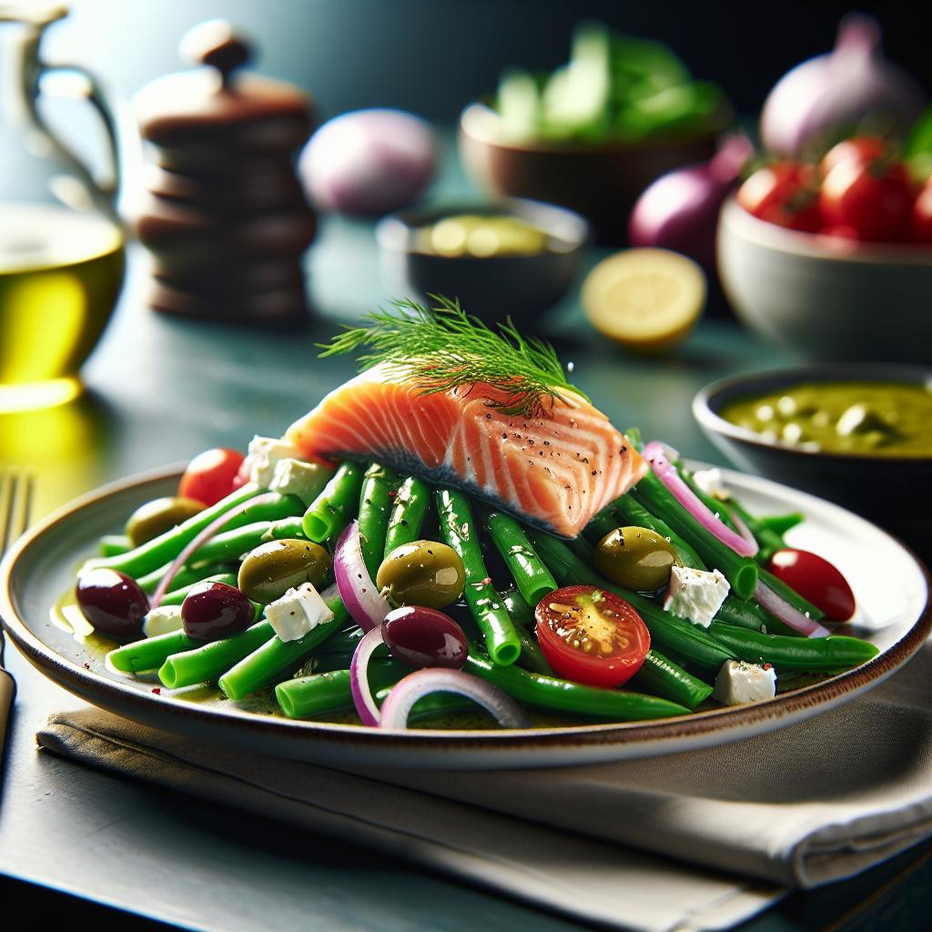 green bean and salmon salad