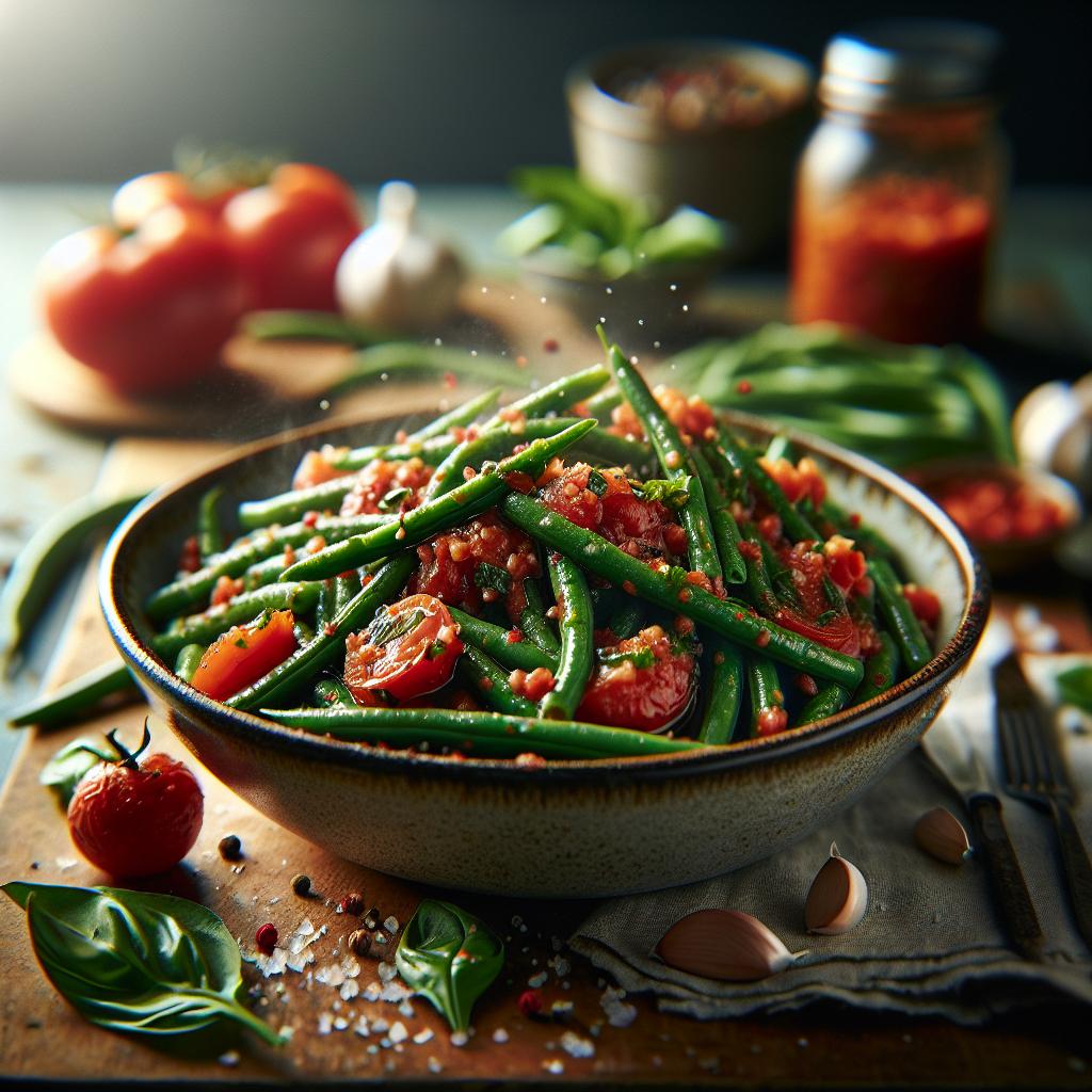 green beans in tomato basil sauce