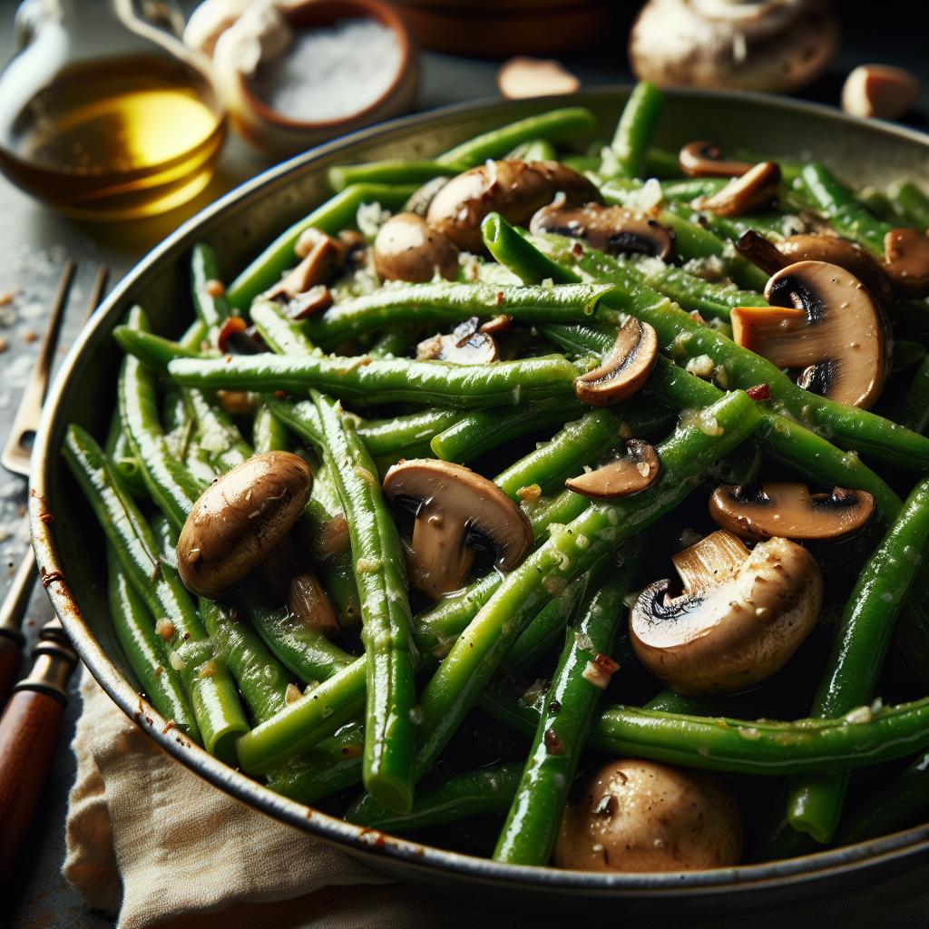 green beans with creamy mushroom sauce