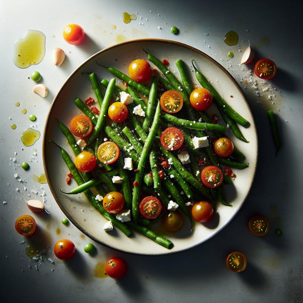 green beans with tomato and feta