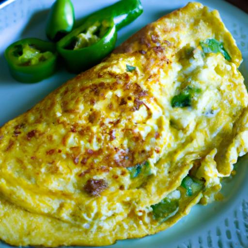 green chili and pepper jack omelette