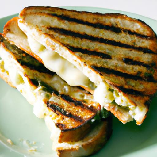 grilled cheese with pesto and mozzarella