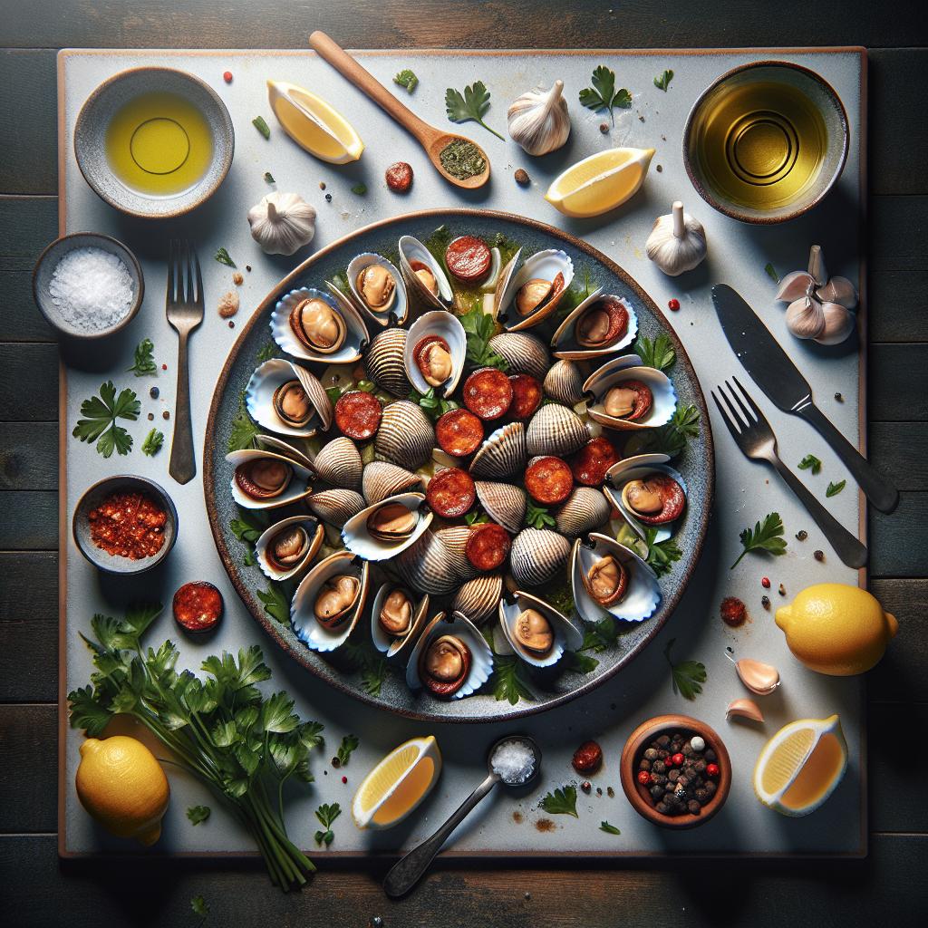 grilled clams with chorizo