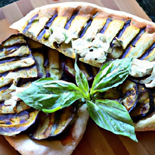 Grilled Eggplant and Pesto Flatbread