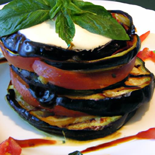 Grilled Eggplant and Tomato Stack with Basil and Mozzarella