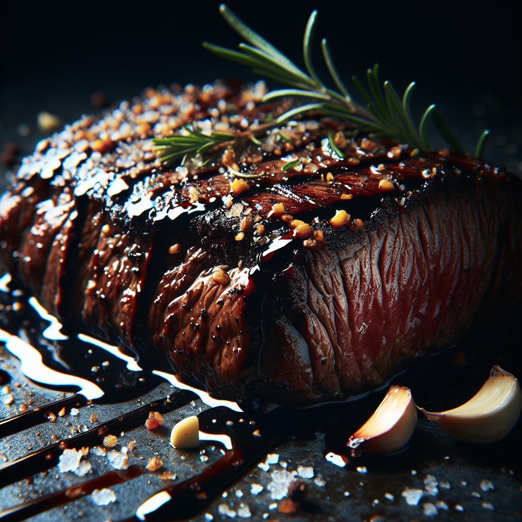 grilled flank steak with balsamic glaze