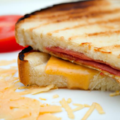 grilled ham and cheese with tomatoes