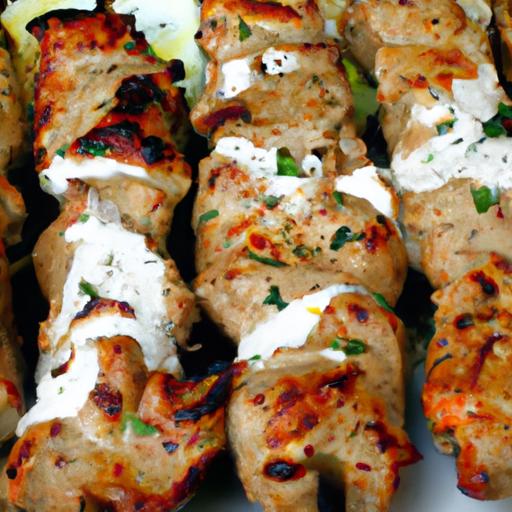 grilled lamb skewers with yogurt sauce