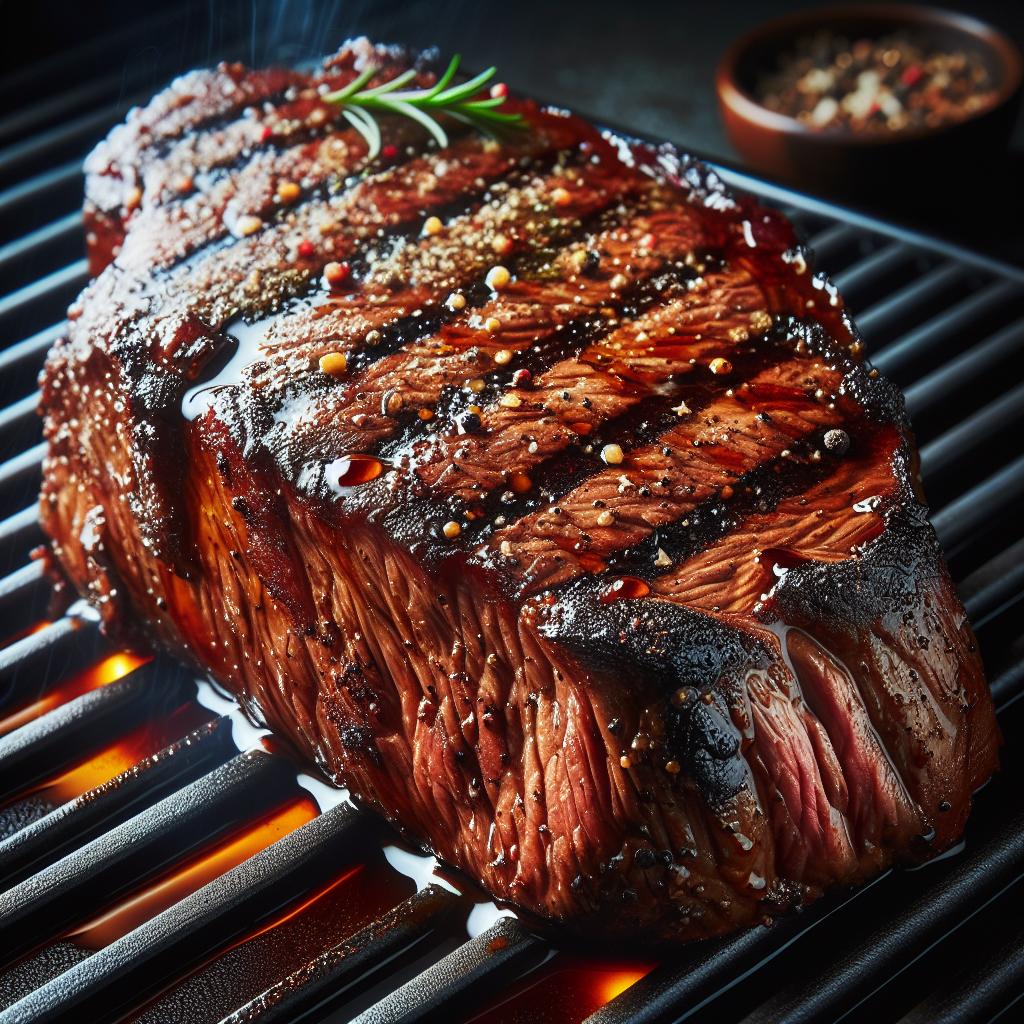 grilled maple marinated flank steak