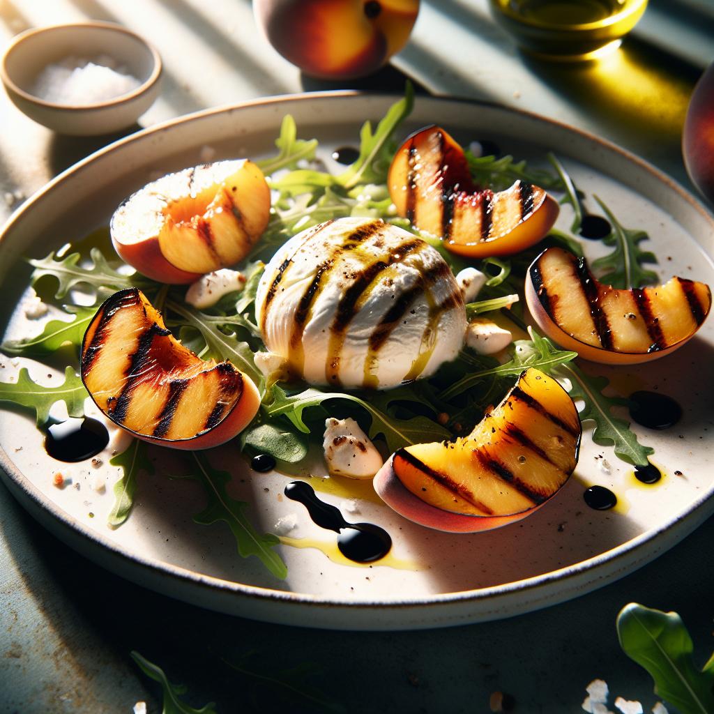 Grilled Peach and Burrata Salad