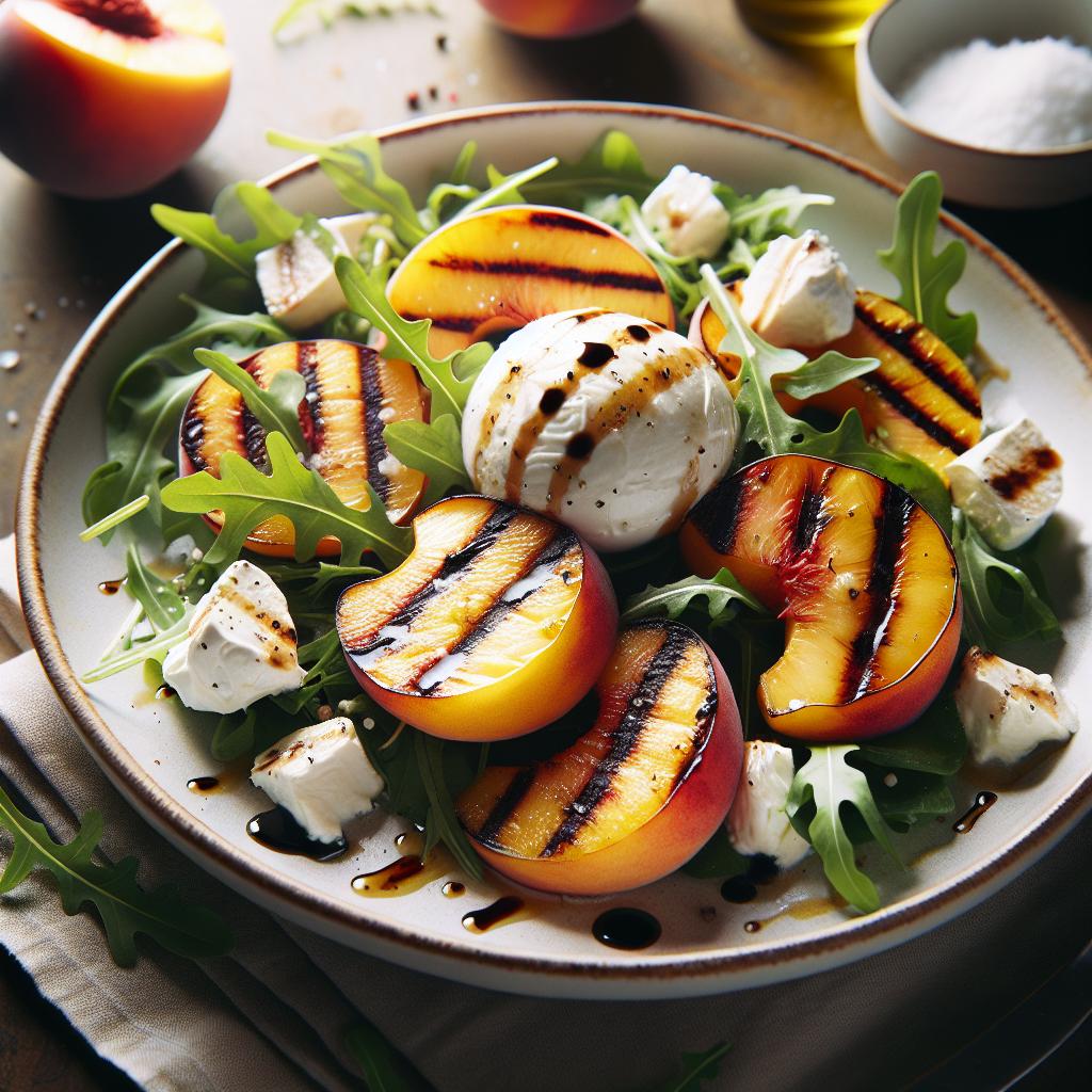 Grilled Peach Salad with Burrata