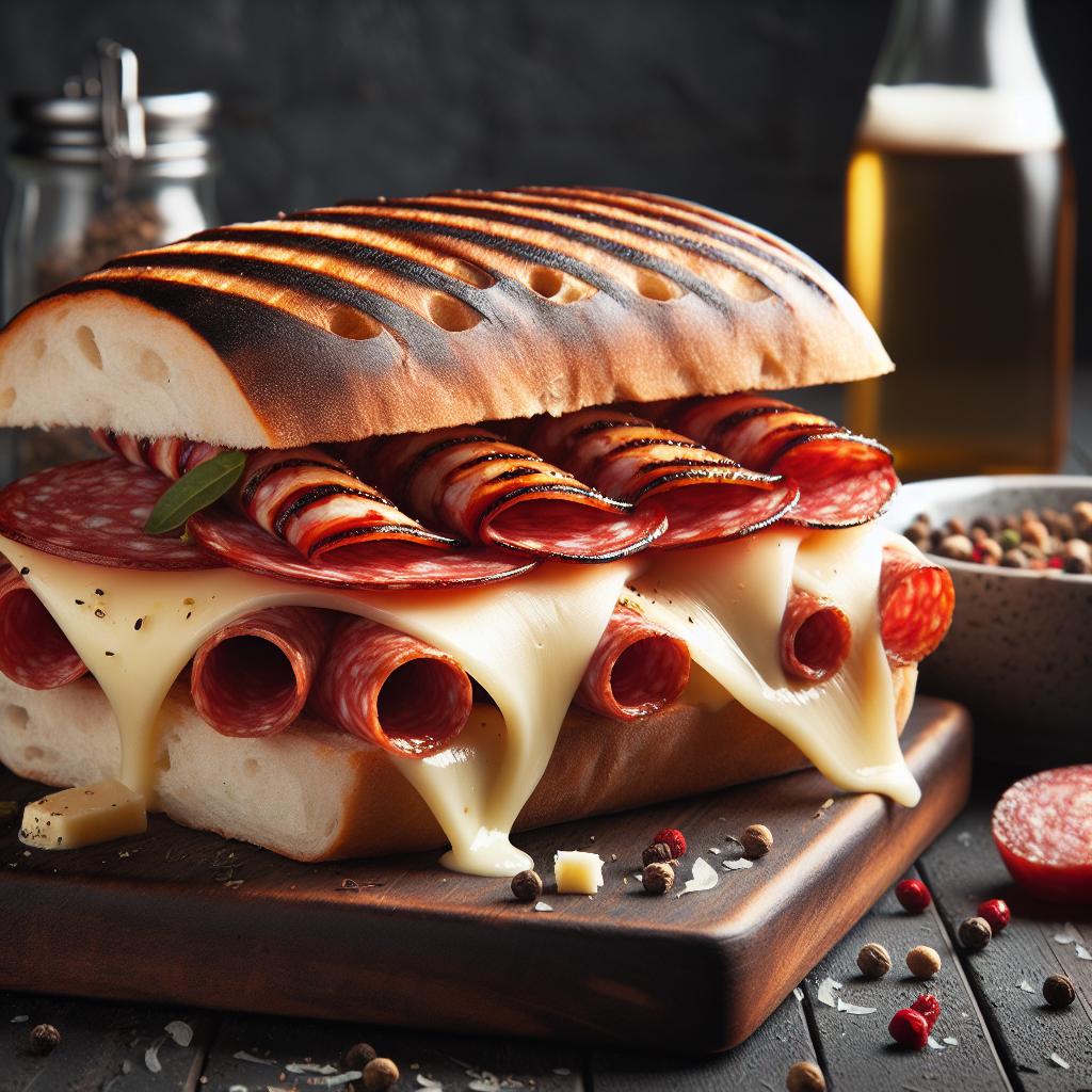 Grilled Salami and Provolone Sandwich