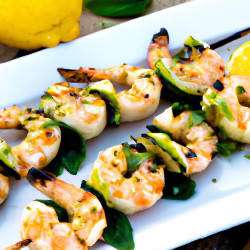 Grilled Shrimp Skewers with Basil and Lemon