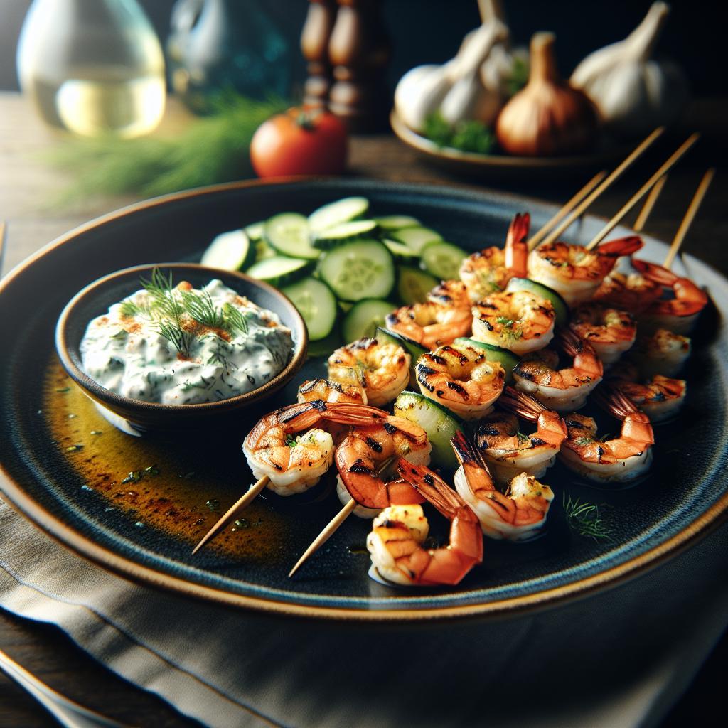 Grilled Shrimp Skewers with Tzatziki