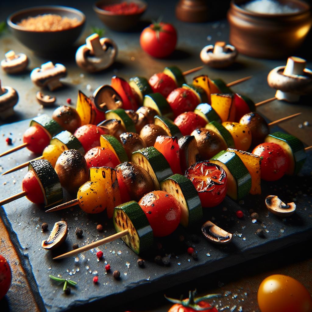 grilled vegetables skewers