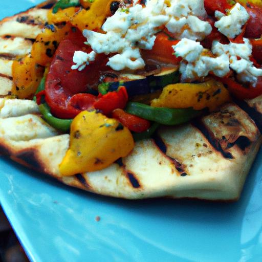 Grilled Veggie and Feta Flatbread