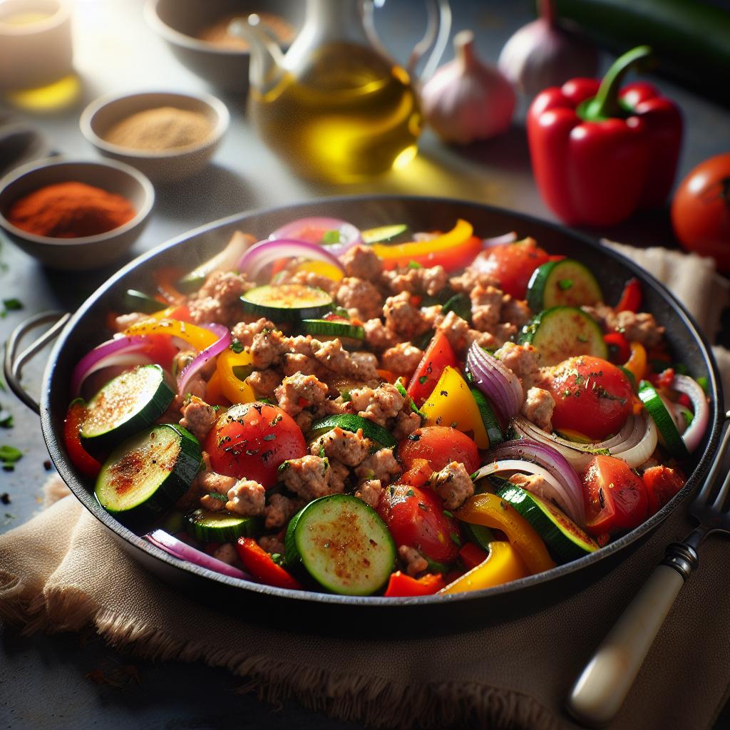 ground turkey and vegetable skillet