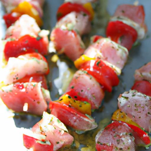 halibut and cherry tomato skewers