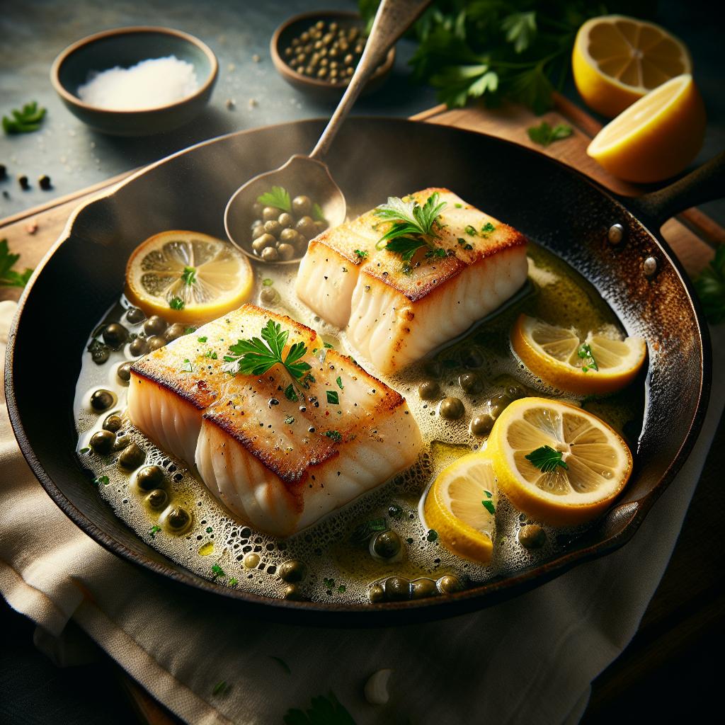 halibut with lemon caper sauce