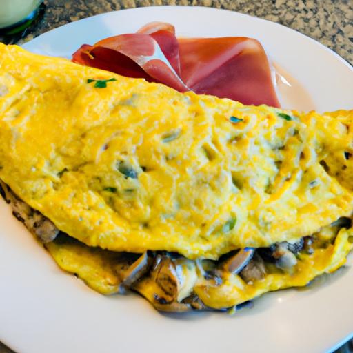 Ham, Cheese, and Mushroom Omelette