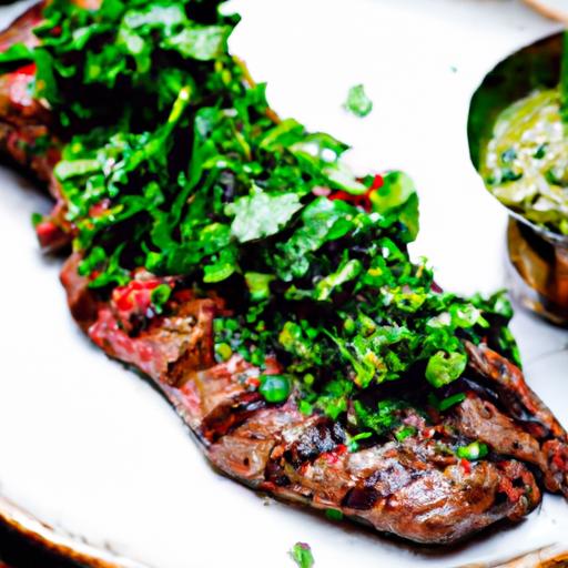 hanger steak with chimichurri sauce