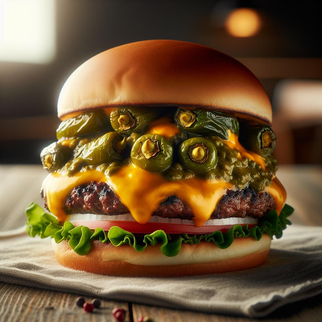 Hatch Green Chile Cheeseburger