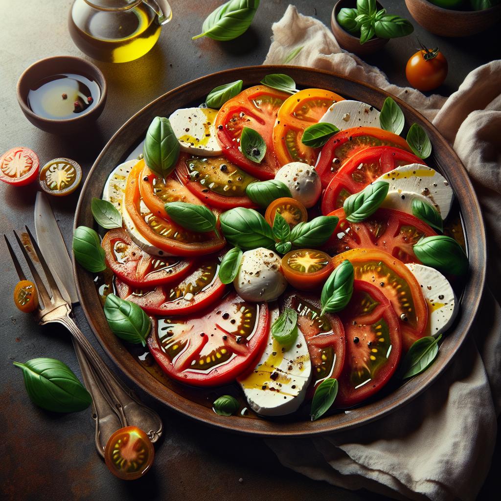 Heirloom Tomato Salad with Fresh Mozzarella and Basil