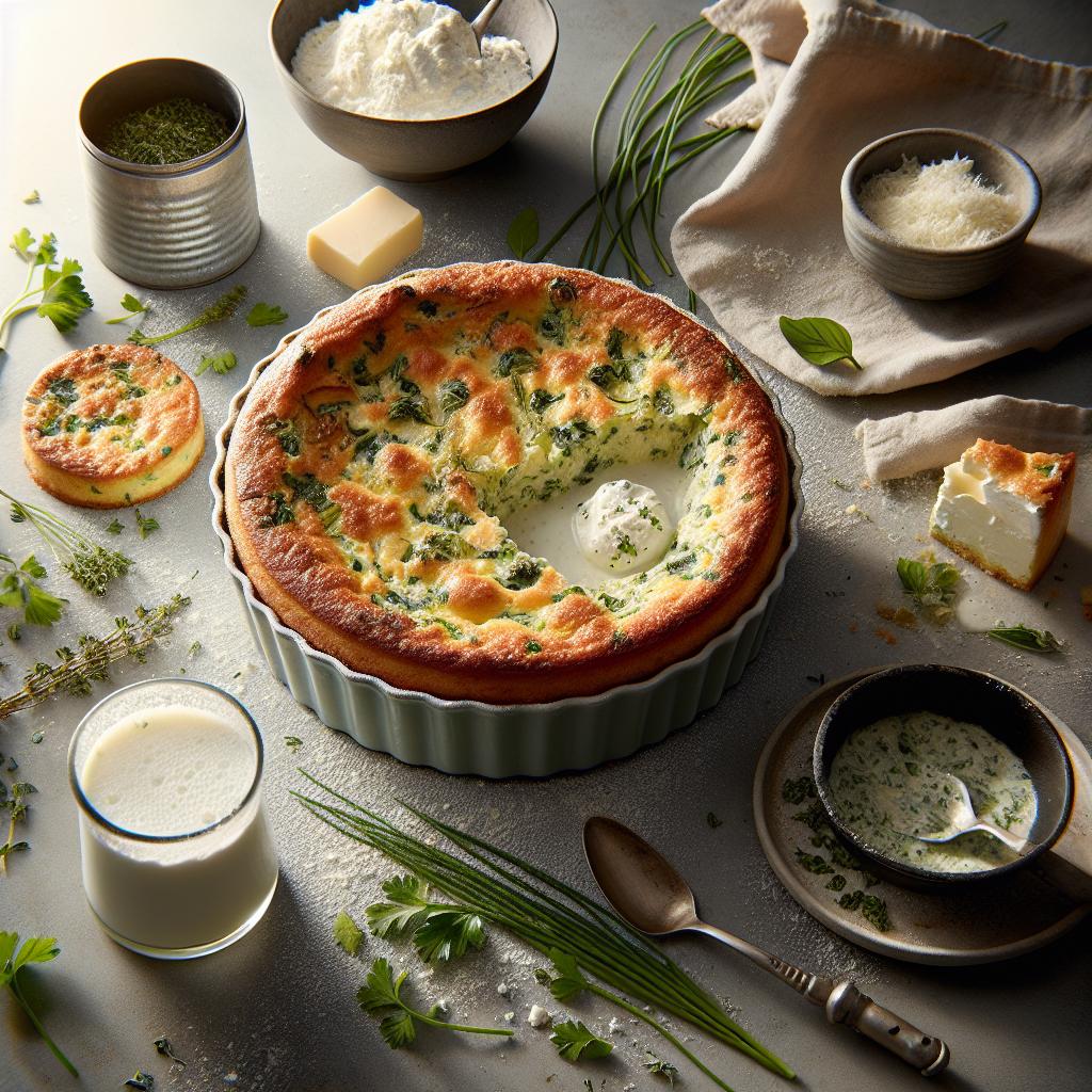 herb and goat cheese soufflé