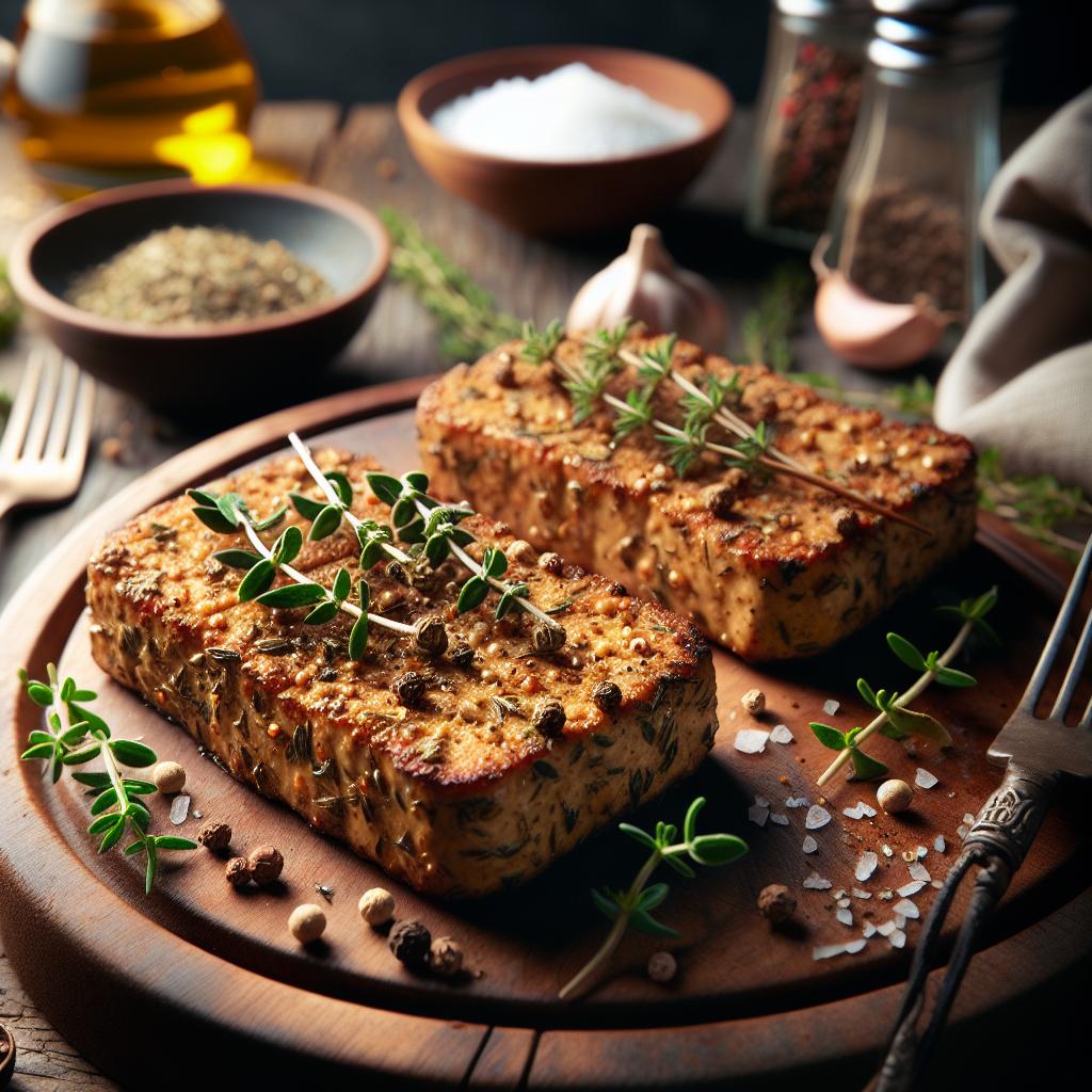 herb crusted tempeh steaks