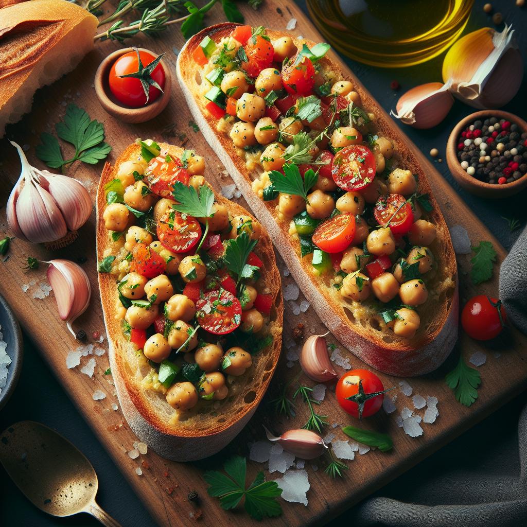 herbed chickpea bruschetta