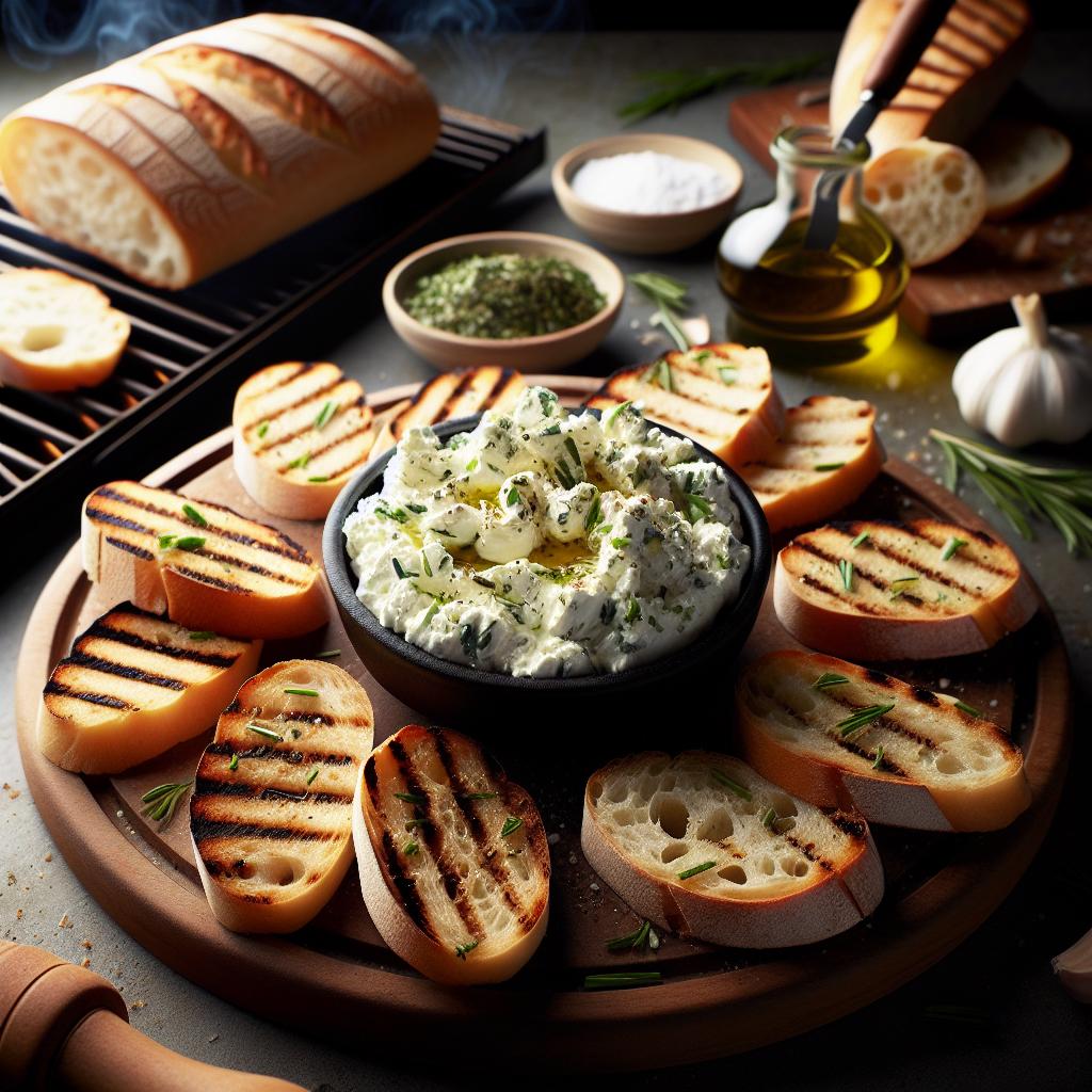 herbed ricotta with grilled bread