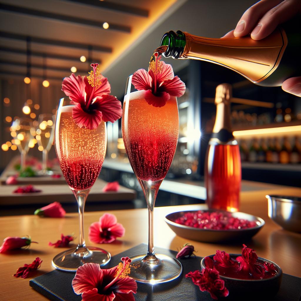 hibiscus champagne cocktail